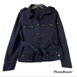 J Crew Belted Cotton Jacket Size M
